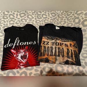 Zztop and Deftones t shirts